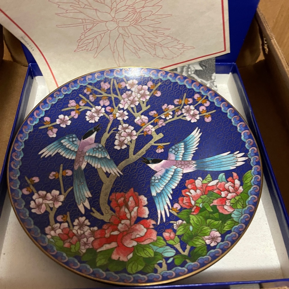 Floral and Bird Decorative Plate